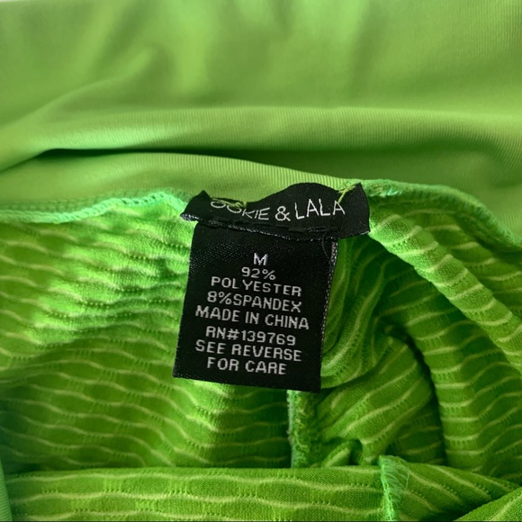 OOKIE & LALA High Waisted Honeycomb Leggings in Neon Green - Picture 6 of 8